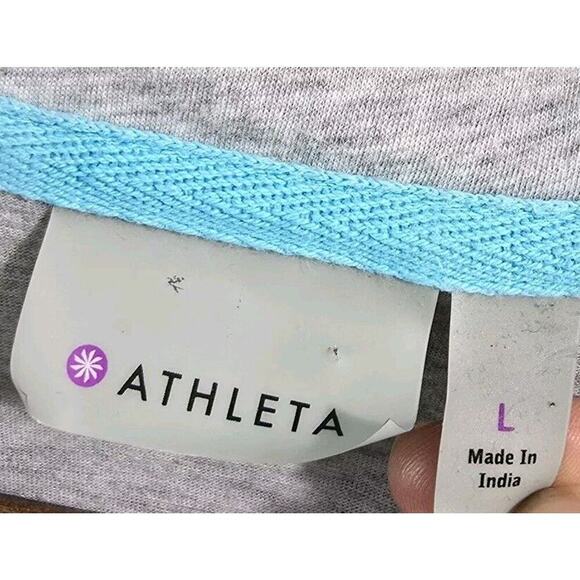 Athleta Hoodie Womens Large Zip Lightweight Shirt Hoodylicious Ruched Roll Up - Picture 4 of 14